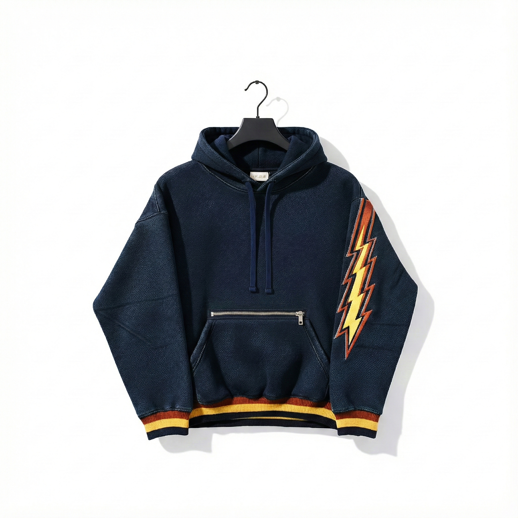 "Navy Bolts" Heavyweight Cotton Hoodie