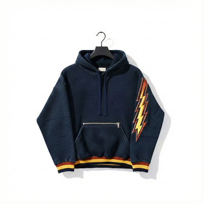 "Navy Bolts" Heavyweight Cotton Hoodie
