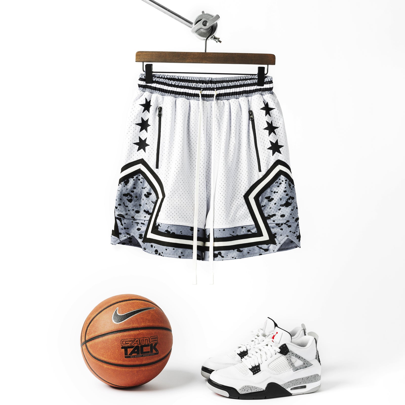 "Cement White" Heavyweight Mesh Shorts