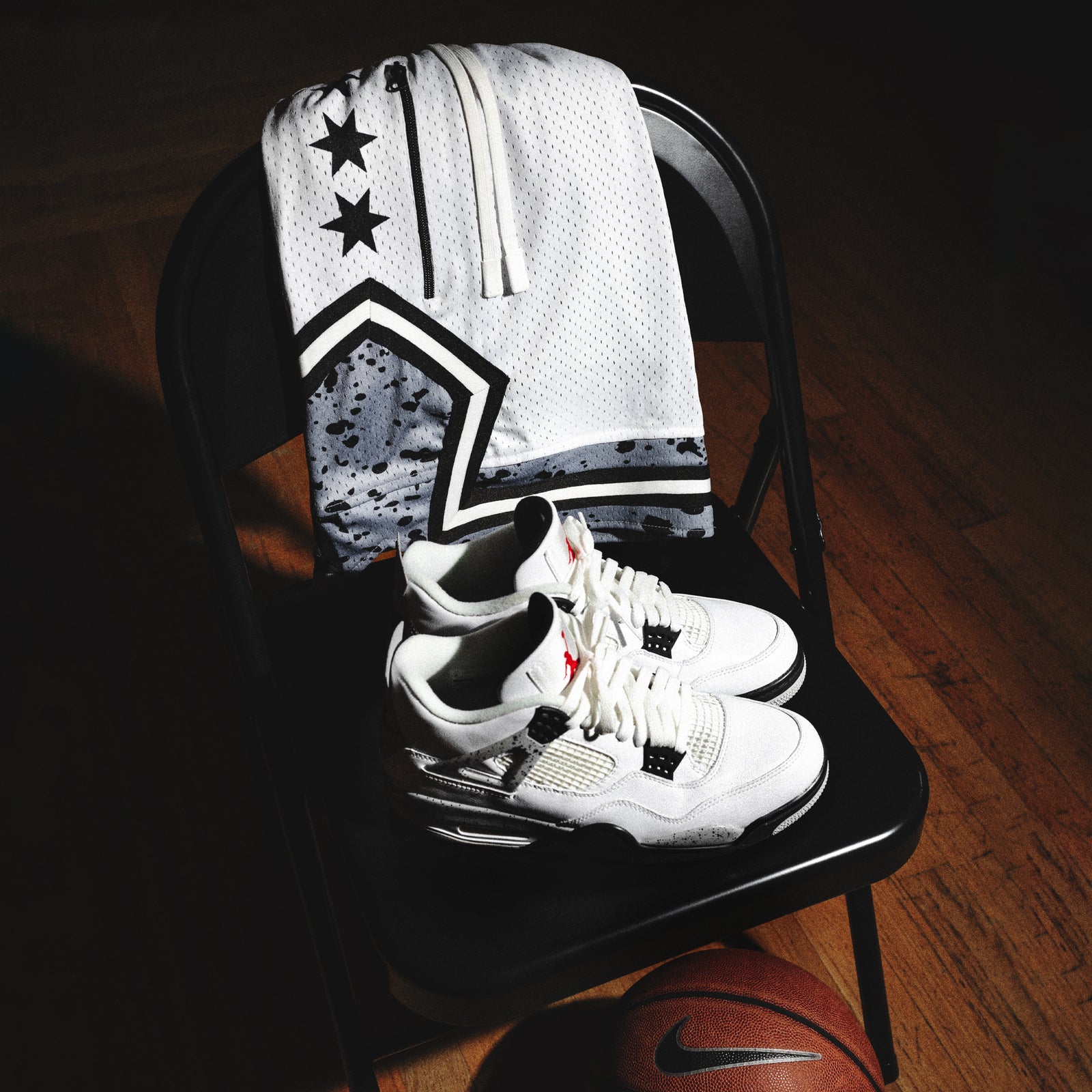 "Cement White" Heavyweight Mesh Shorts