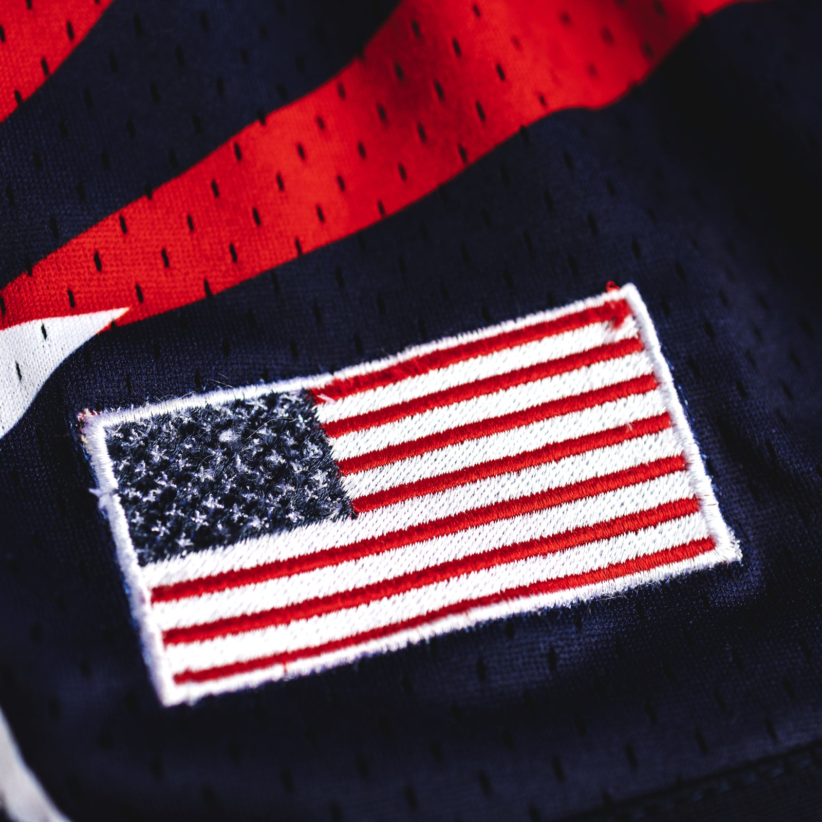 "USA Sunset" - White Heavyweight Mesh Shorts