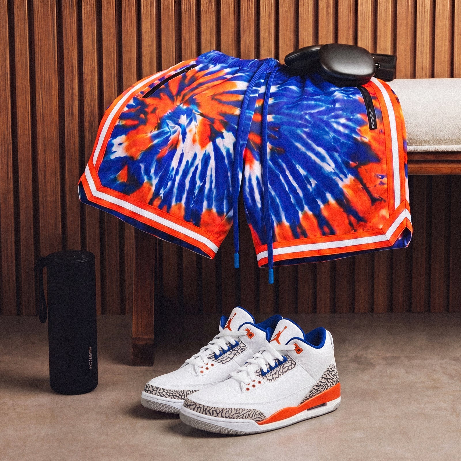 "NY Tie-Dye White" Heavyweight Mesh Shorts