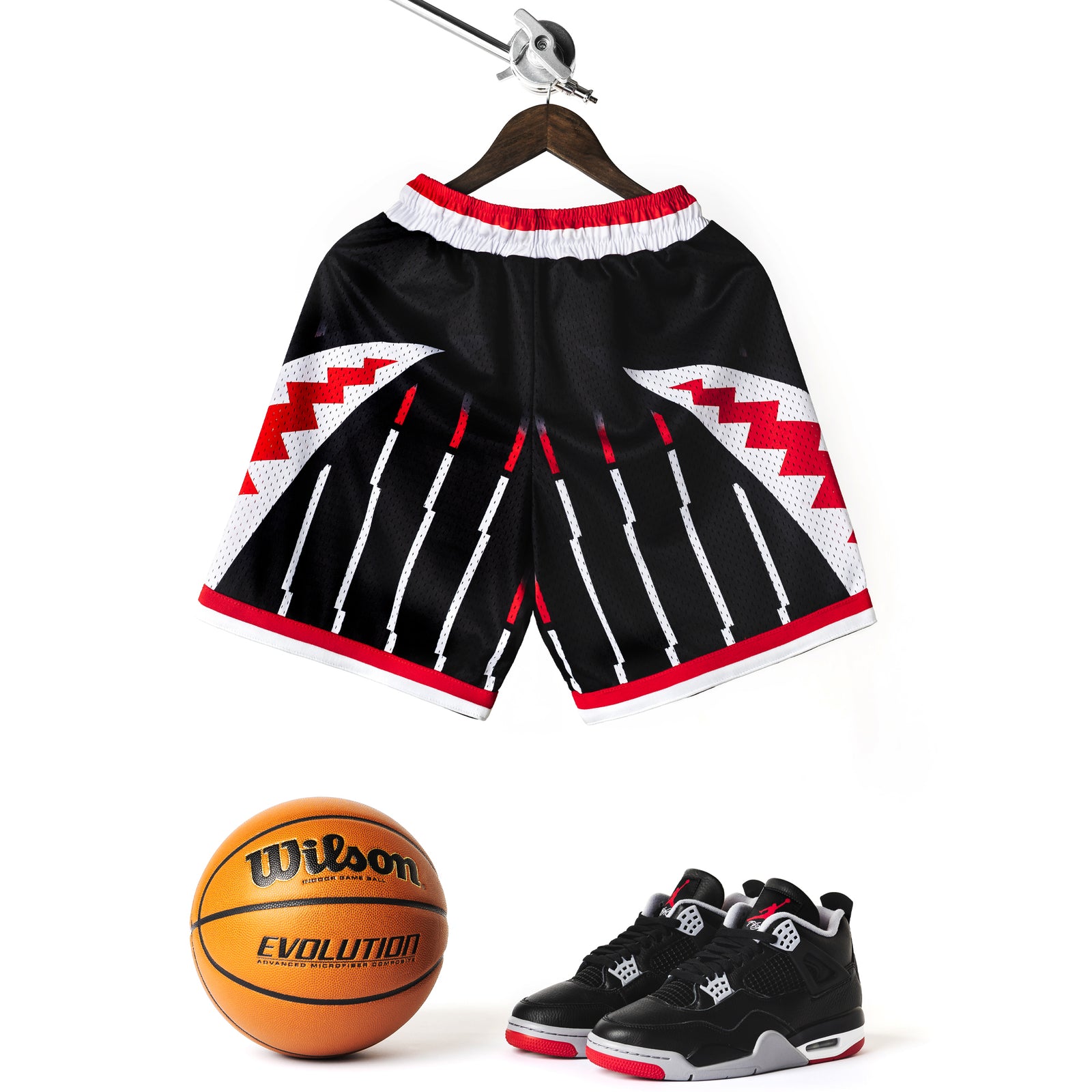 "Astro Black" Heavyweight Mesh Shorts