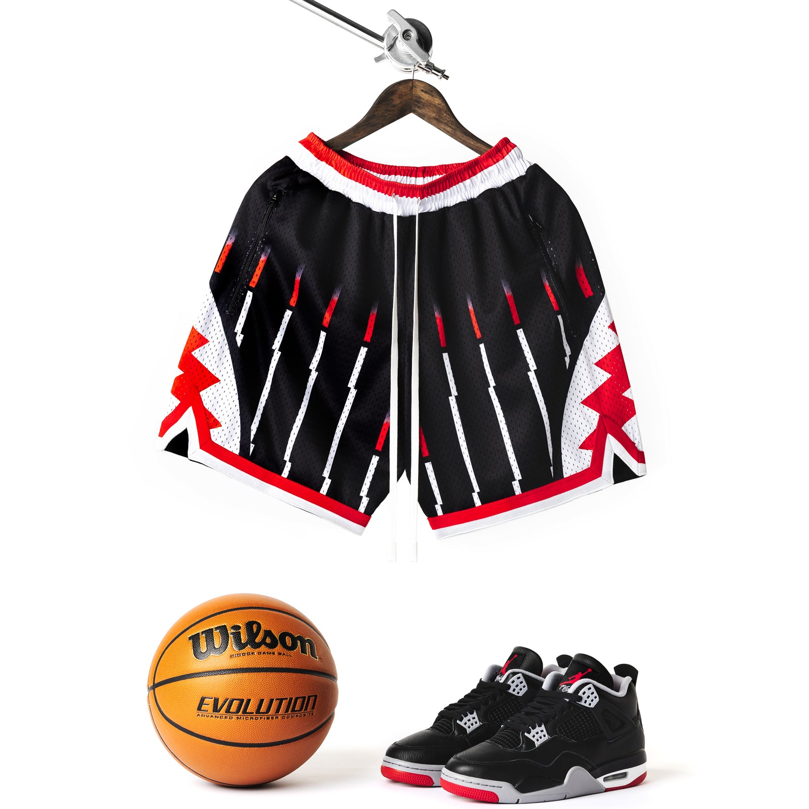 "Astro Black" Heavyweight Mesh Shorts
