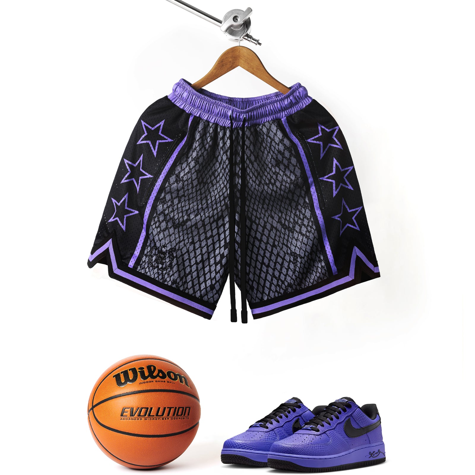 "Barca Black" Heavyweight Mesh Shorts