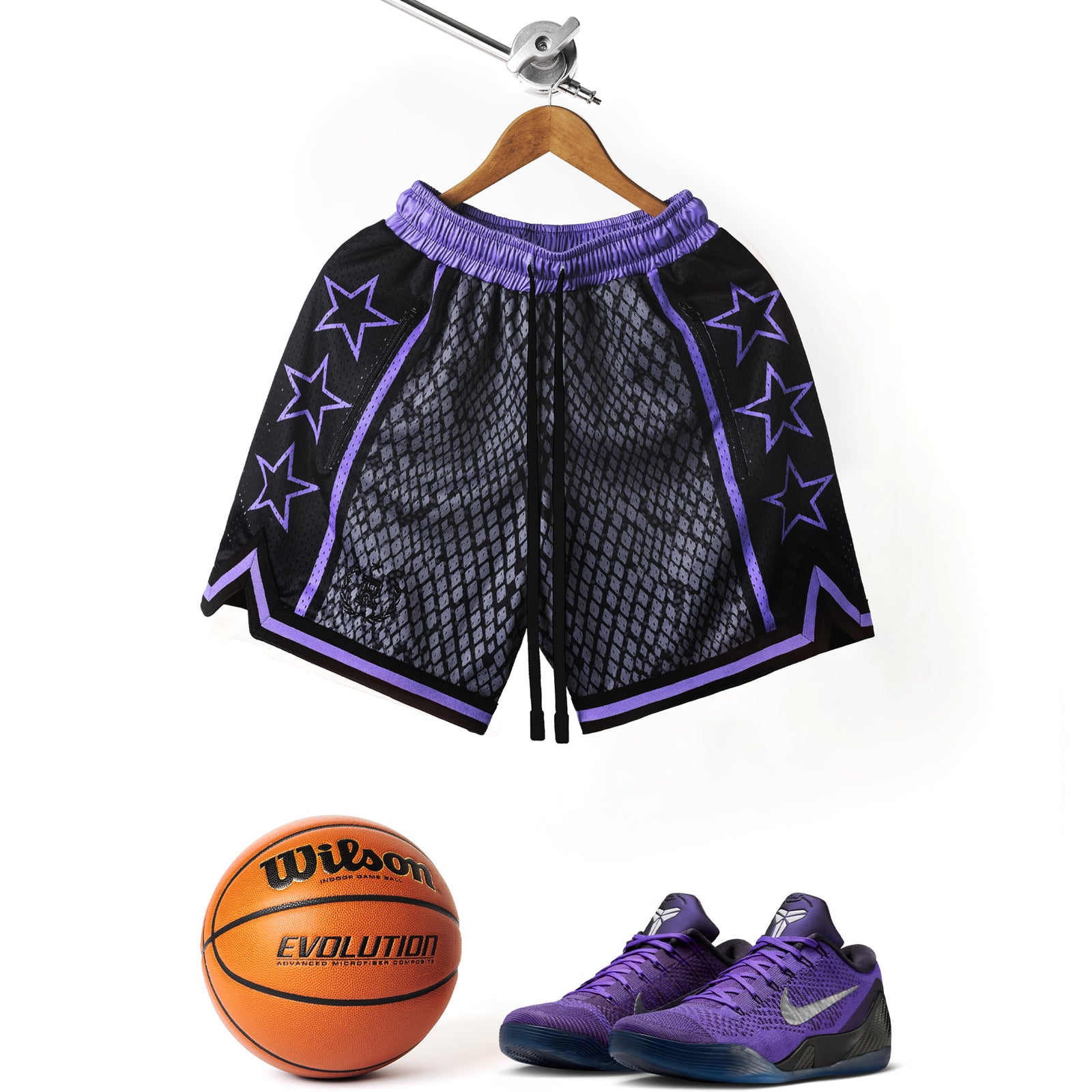 "Barca Black" Heavyweight Mesh Shorts