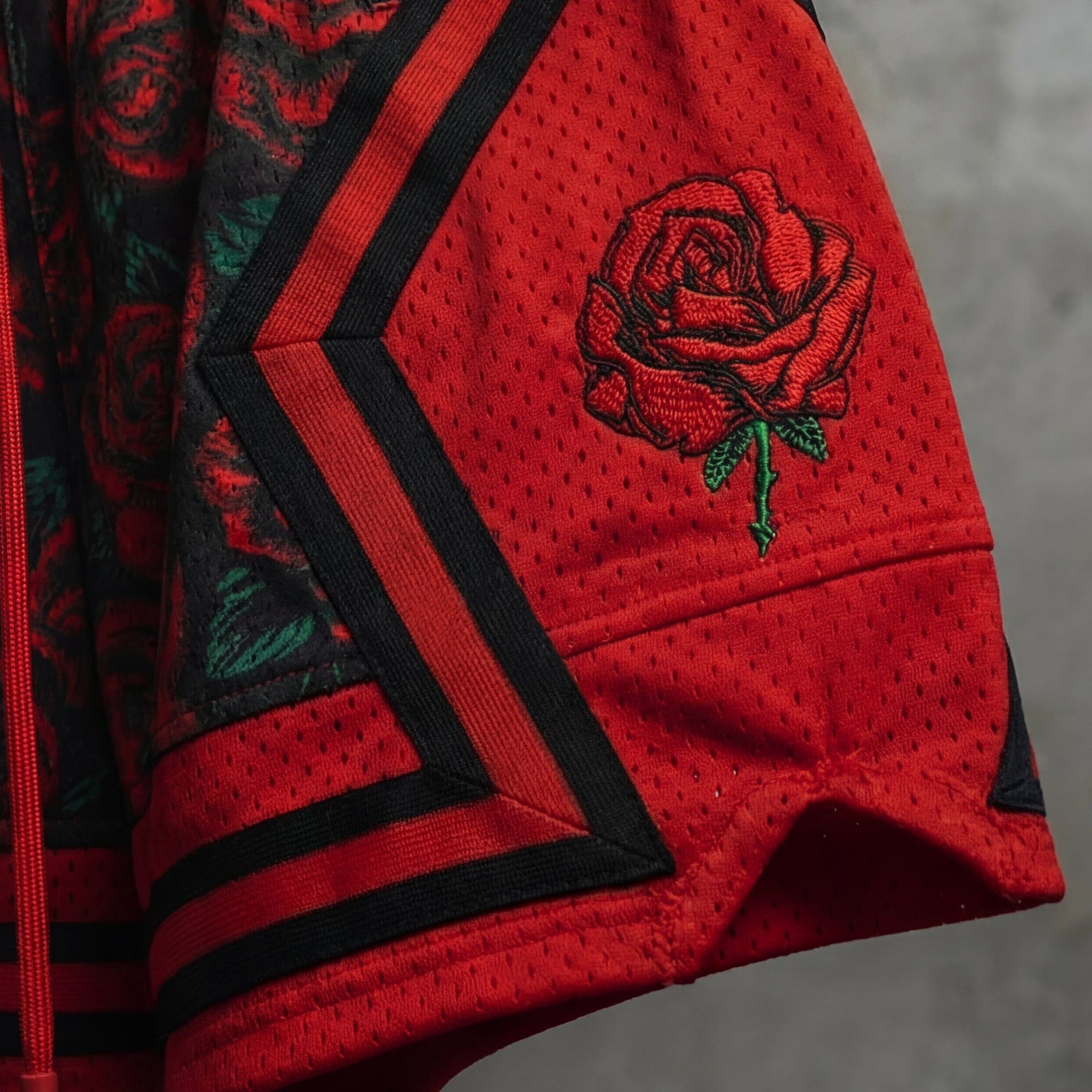 "BRED Rose" Heavyweight Mesh Shorts