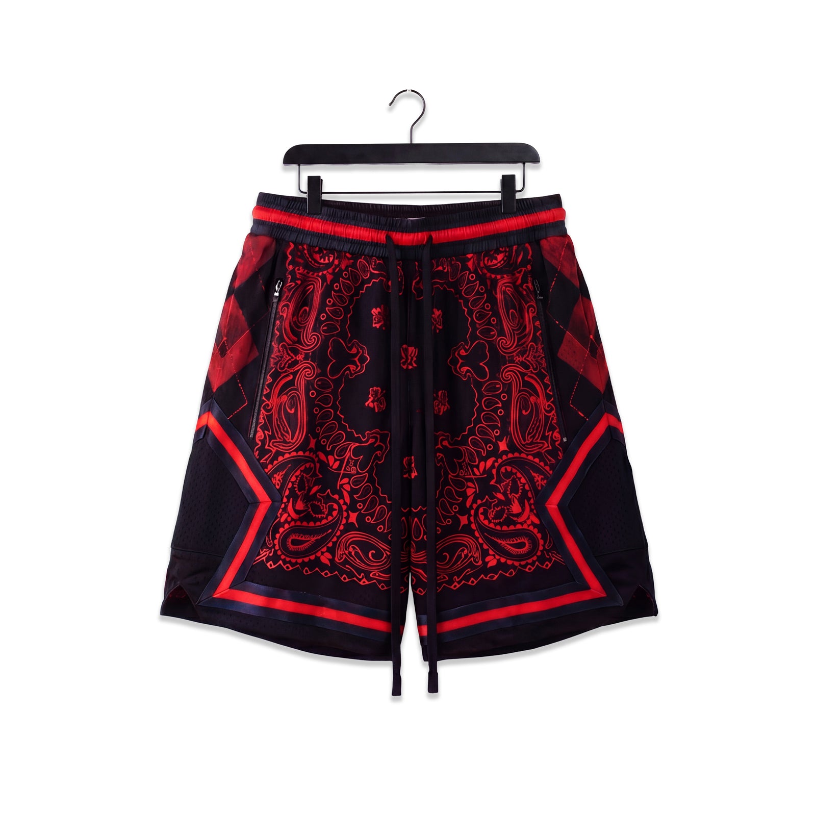 "Chi Black Paisley" Heavyweight Mesh Shorts