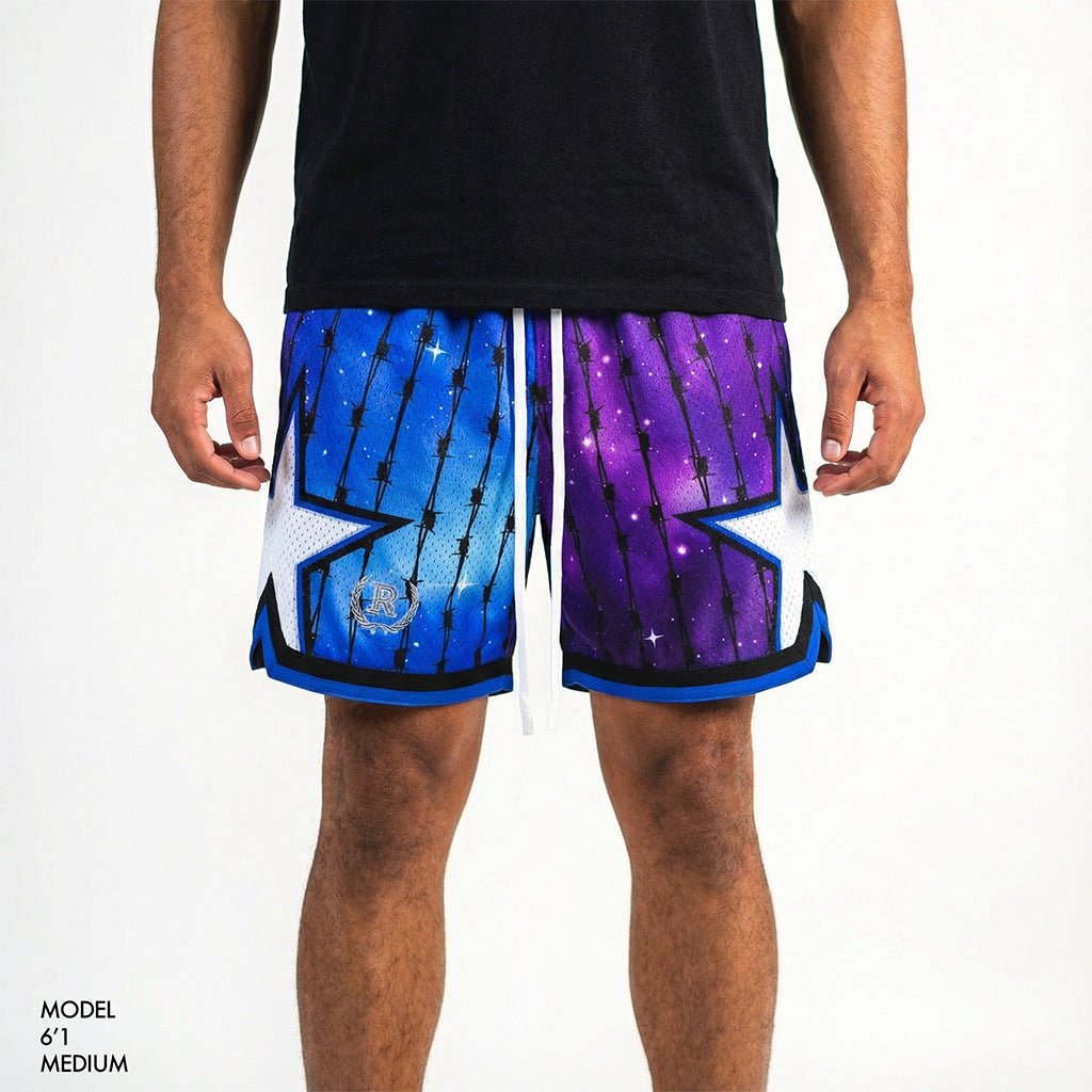 "Cosmic Blue" Heavyweight Mesh Shorts