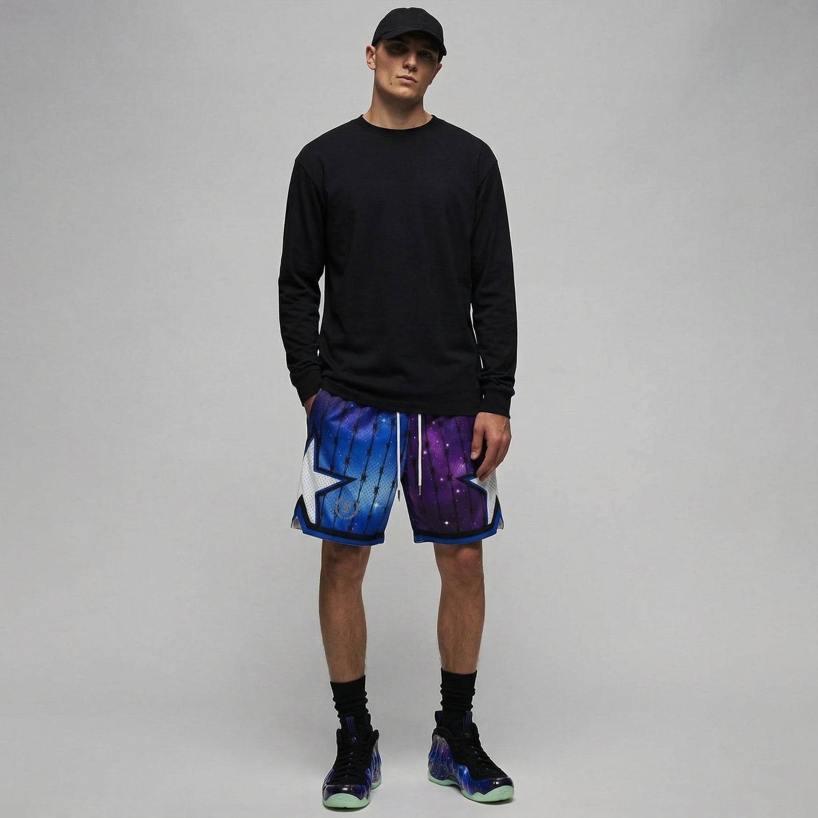 "Cosmic Blue" Heavyweight Mesh Shorts