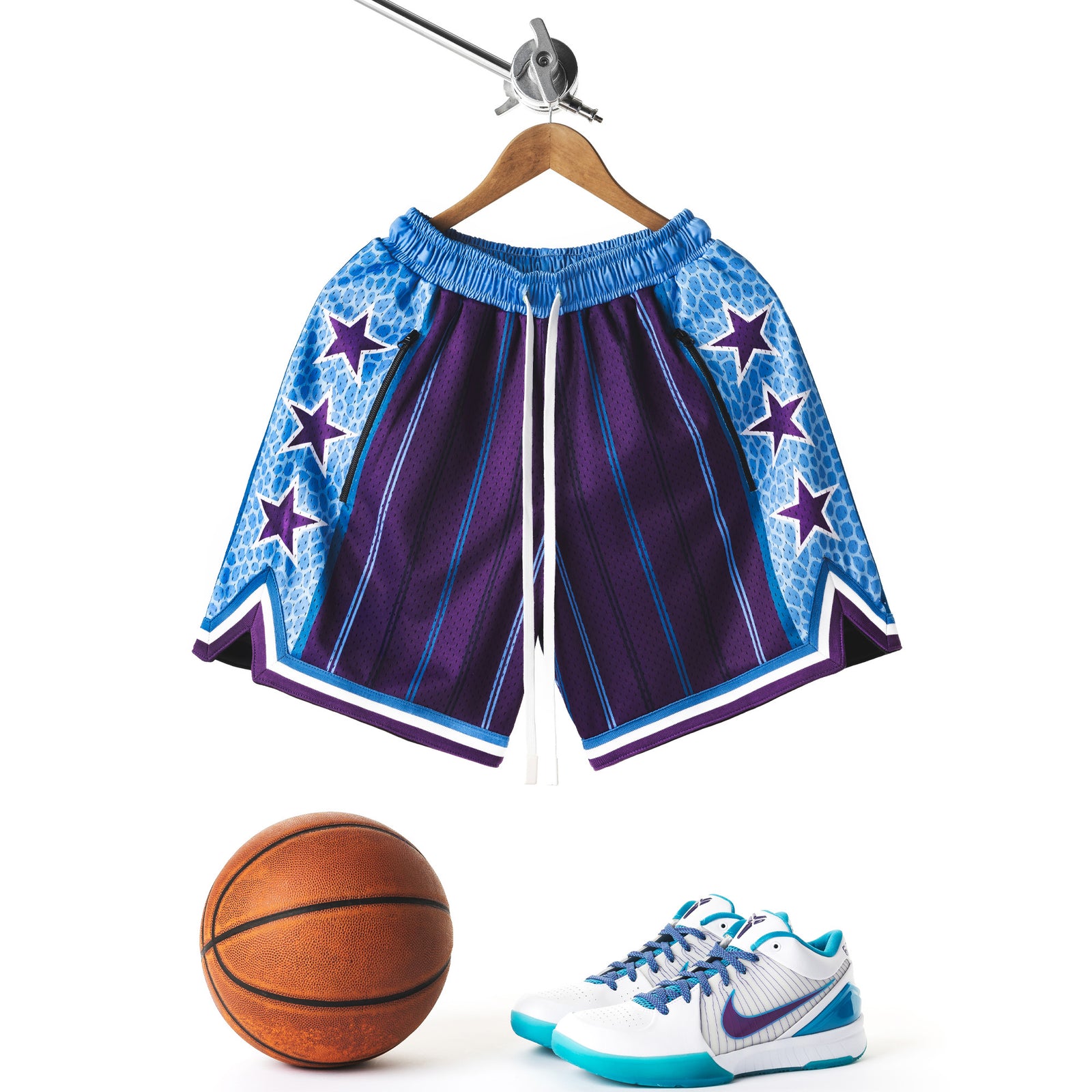 "Draft Day" Purple Heavyweight Mesh Shorts