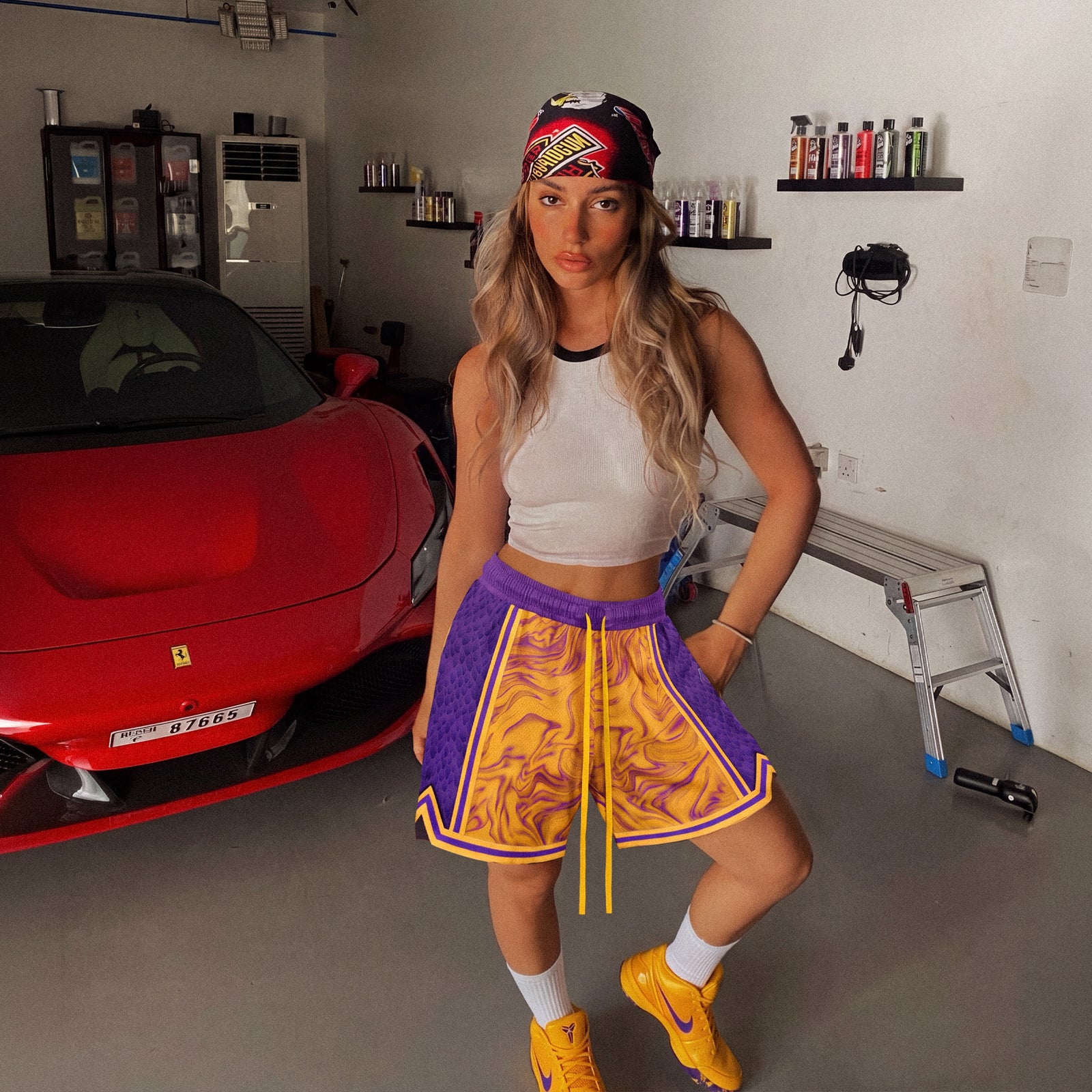 "Marble Gold" Heavyweight Mesh Shorts