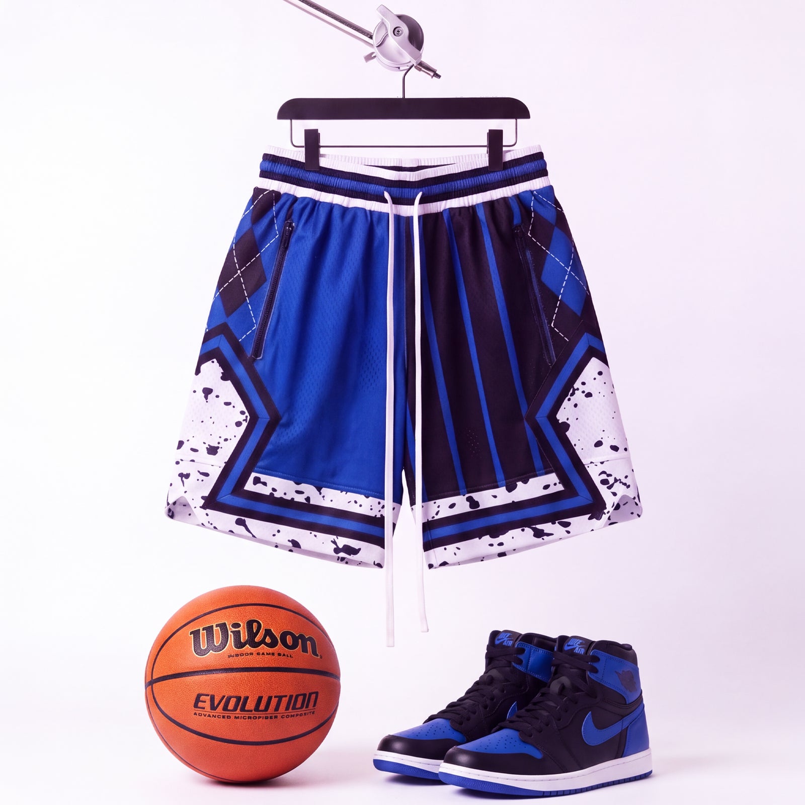 "Game Royal Black" Heavyweight Mesh Shorts