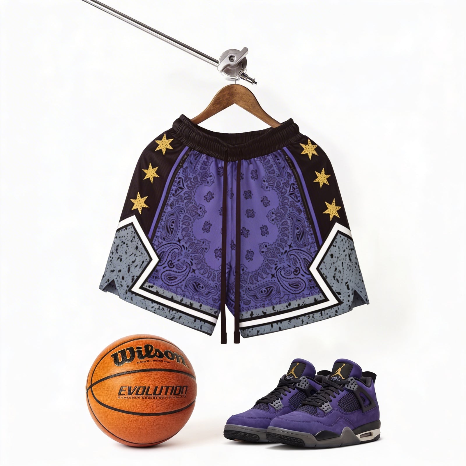 "Imperial Paisley" Heavyweight Mesh Shorts