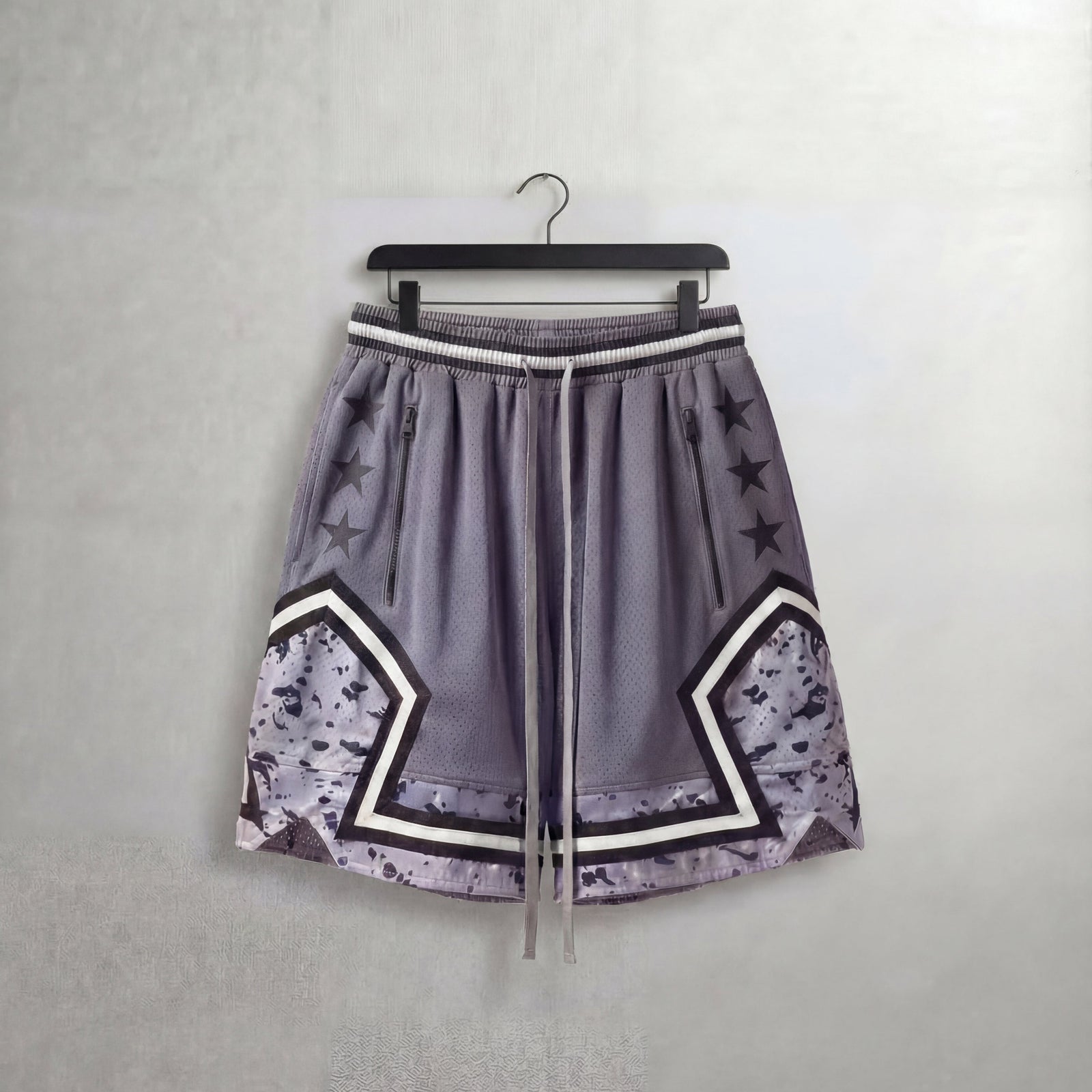 "Wolf Gray Cement" Heavyweight Mesh Shorts