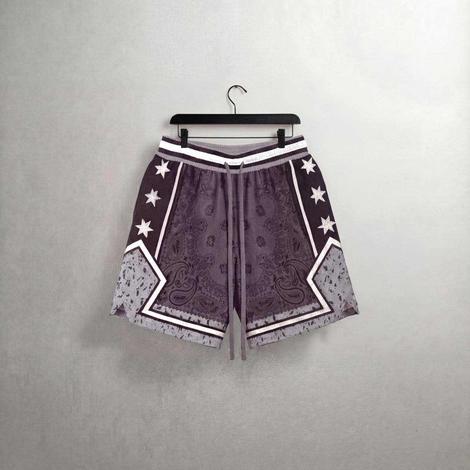 "Wolf Gray Paisley" Heavyweight Mesh Shorts