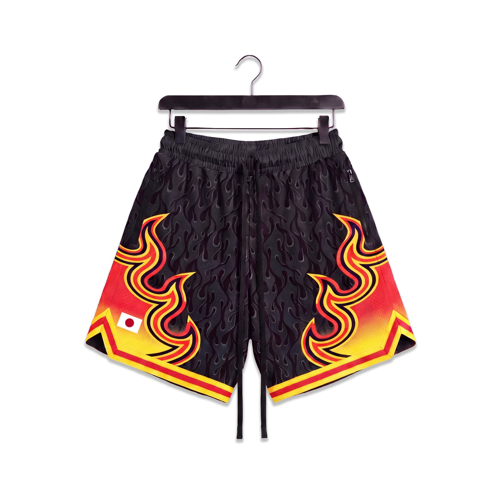 "Japan Flame Black" Heavyweight Mesh Shorts