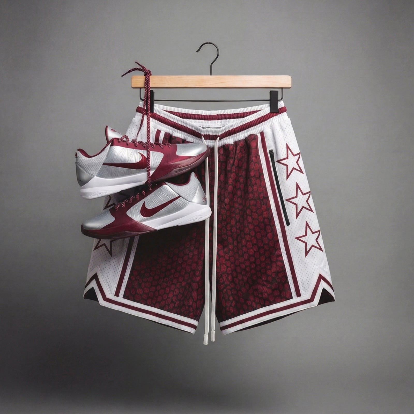 "Mamba Maroon" Heavyweight Mesh Shorts