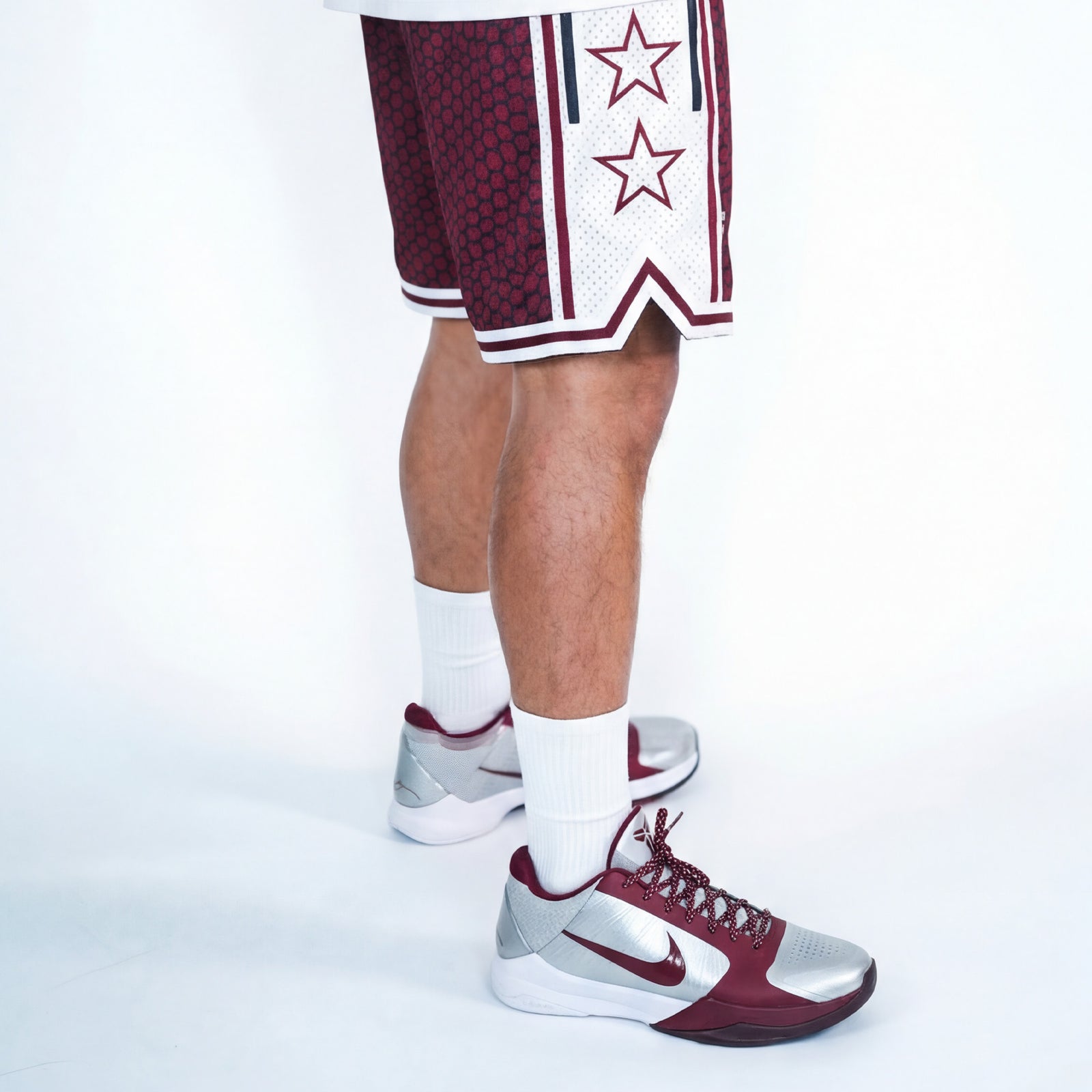 "Mamba Maroon" Heavyweight Mesh Shorts