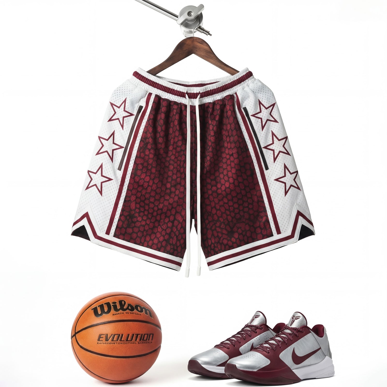 "Mamba Maroon" Heavyweight Mesh Shorts