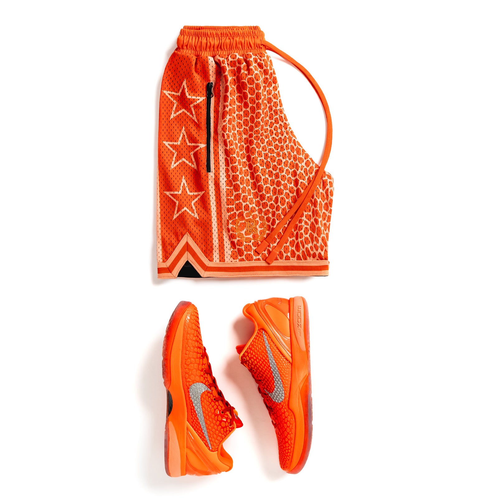 "Snake Orange" Heavyweight Mesh Shorts