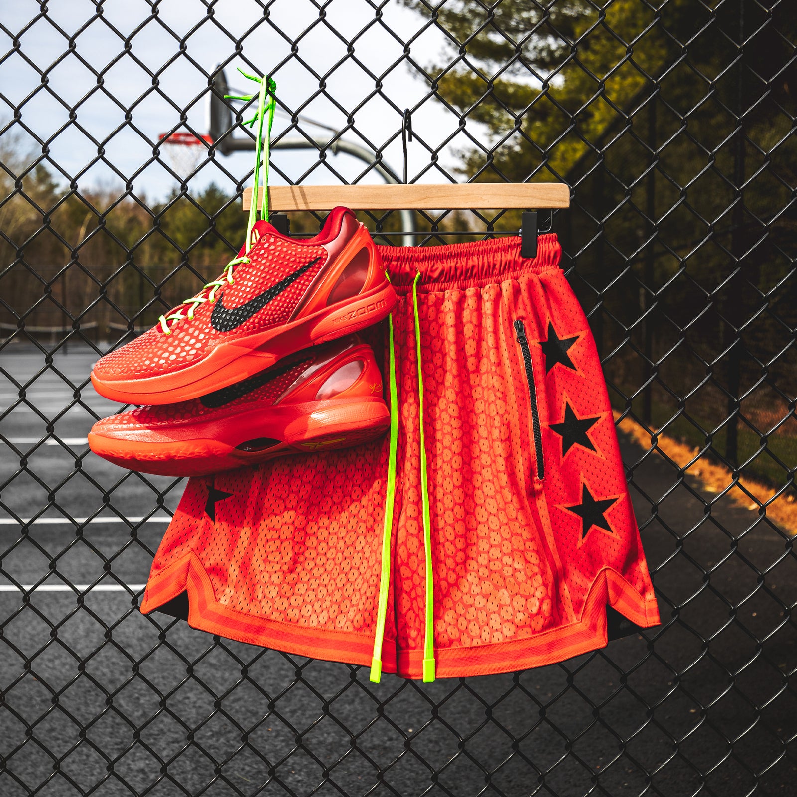 "Mamba Red" Heavyweight Mesh Shorts