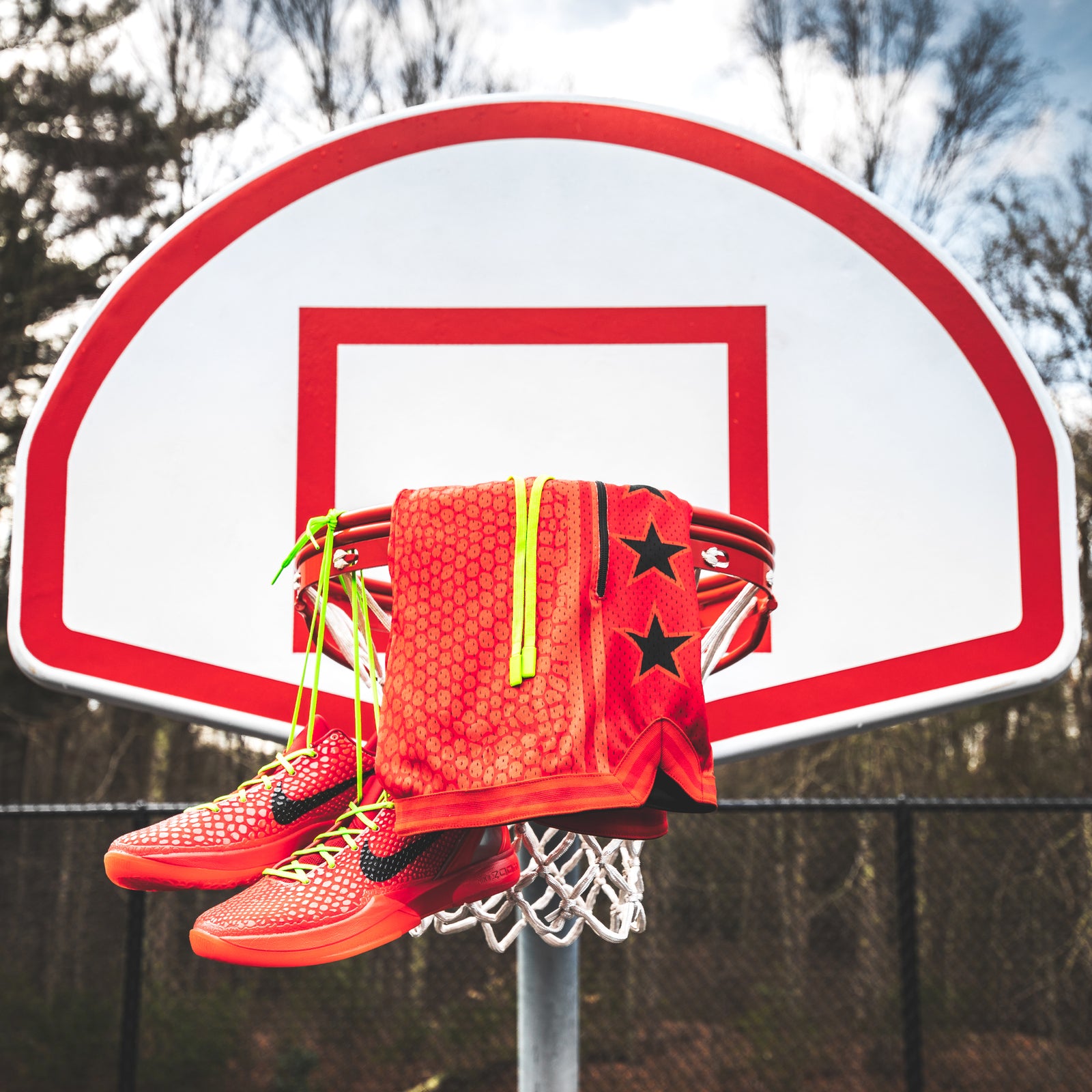 "Mamba Red" Heavyweight Mesh Shorts