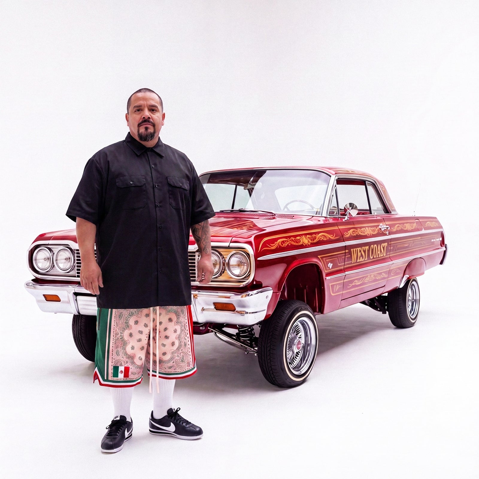 "Mexico Paisley Cream" Heavyweight Mesh Shorts