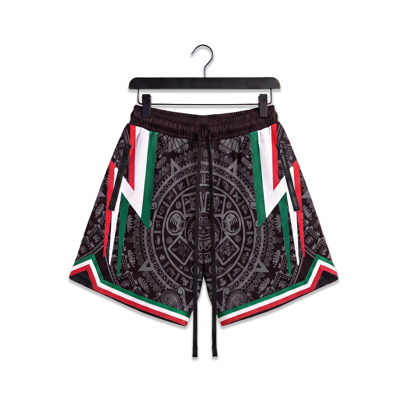 "Mexico Aztec Black" Heavyweight Mesh Shorts