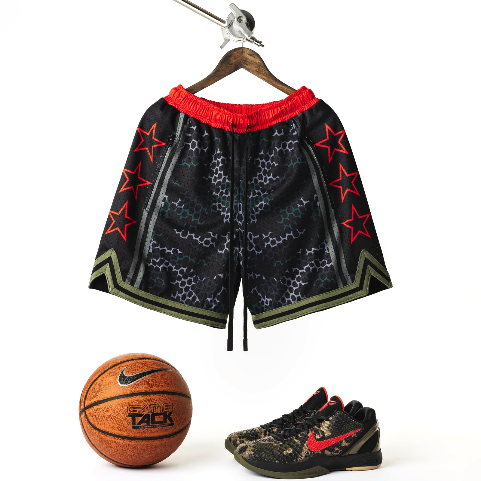 "Mimetic Black" Heavyweight Mesh Shorts