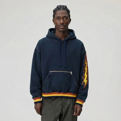 "Navy Bolts" Heavyweight Cotton Hoodie