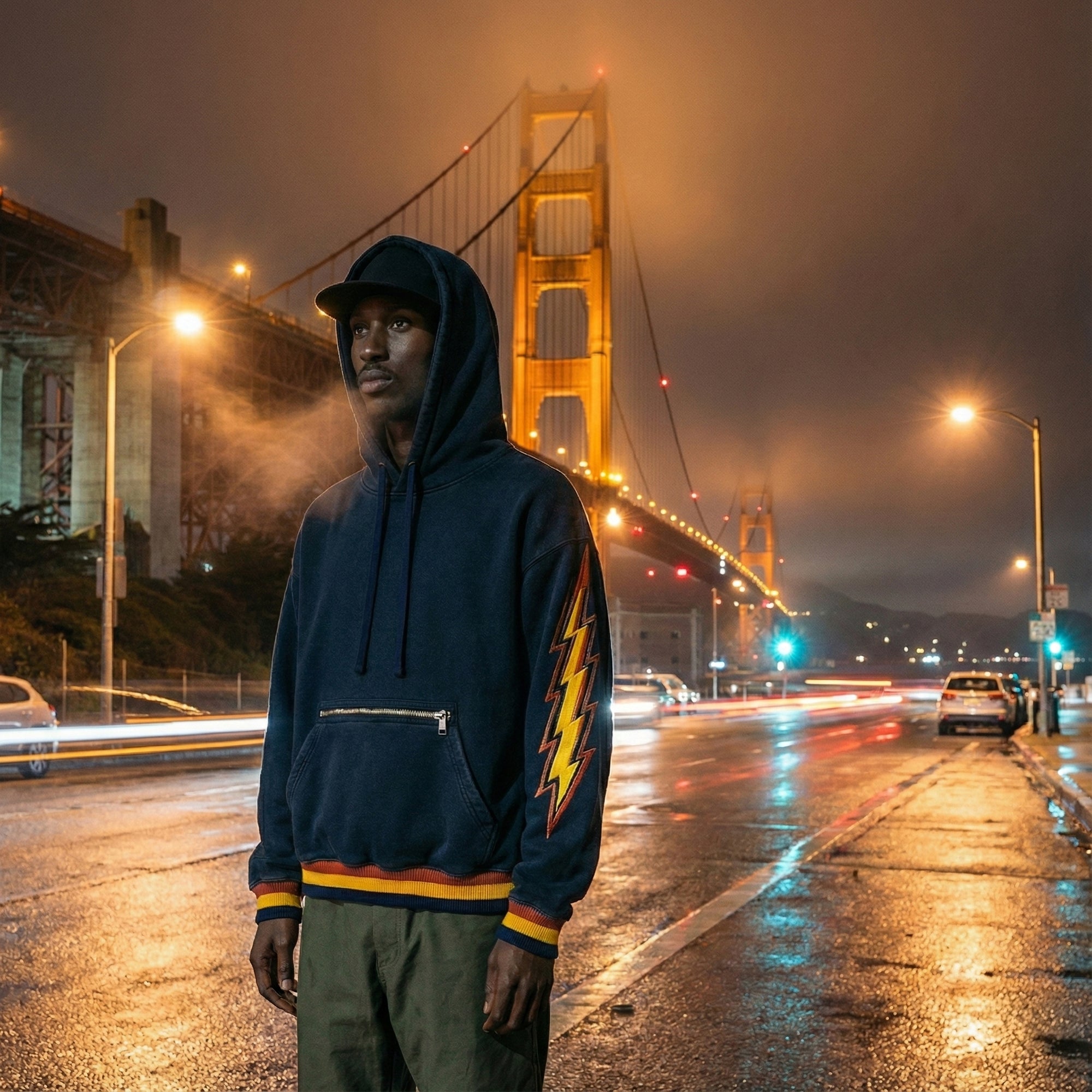 "Navy Bolts" Heavyweight Cotton Hoodie