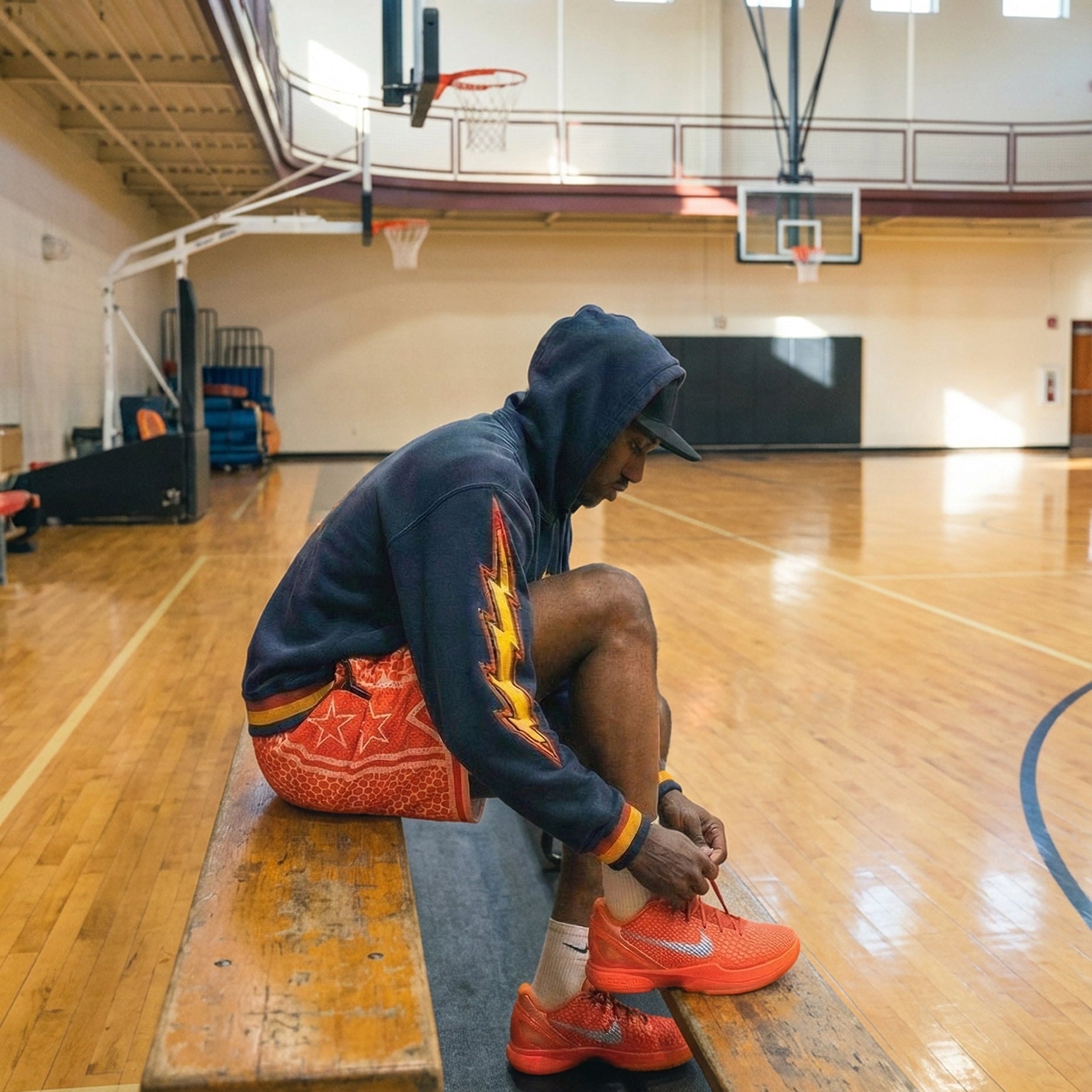 "Navy Bolts" Heavyweight Cotton Hoodie