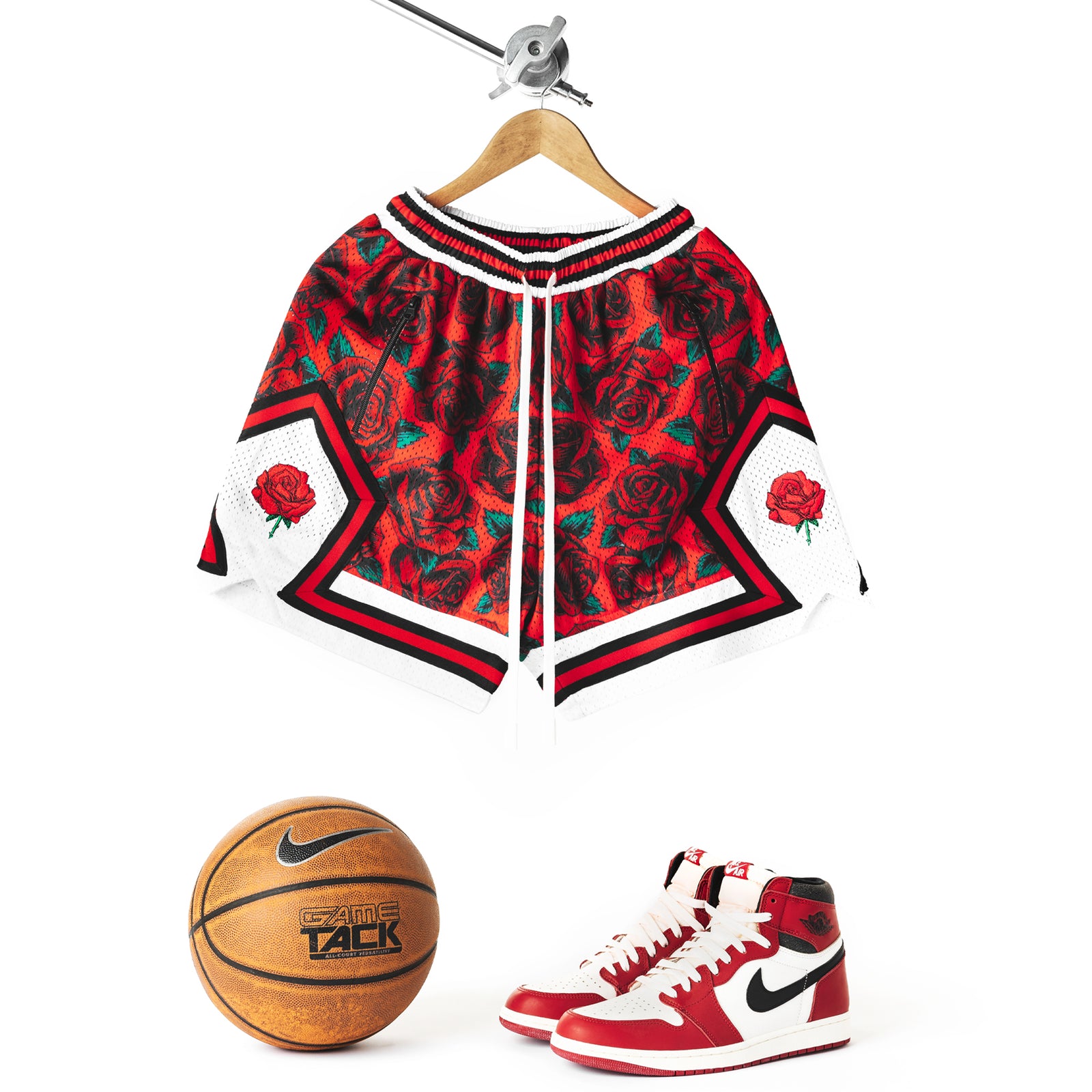 "Rose Red" Heavyweight Mesh Shorts