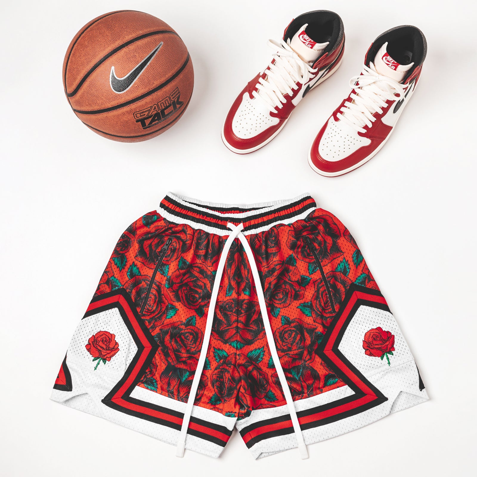 "Rose Red" Heavyweight Mesh Shorts