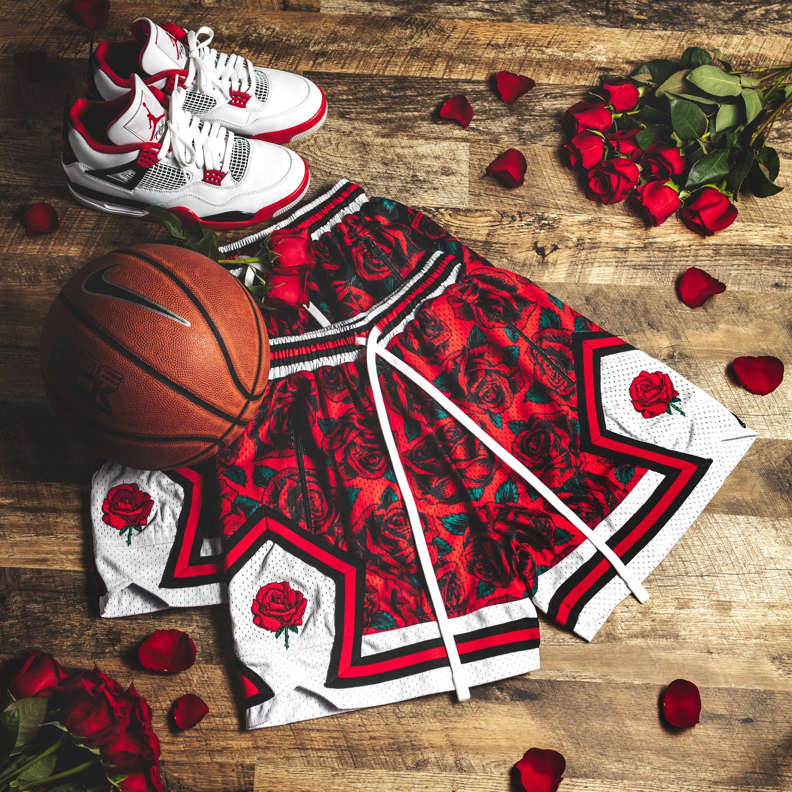 "Rose Red" Heavyweight Mesh Shorts