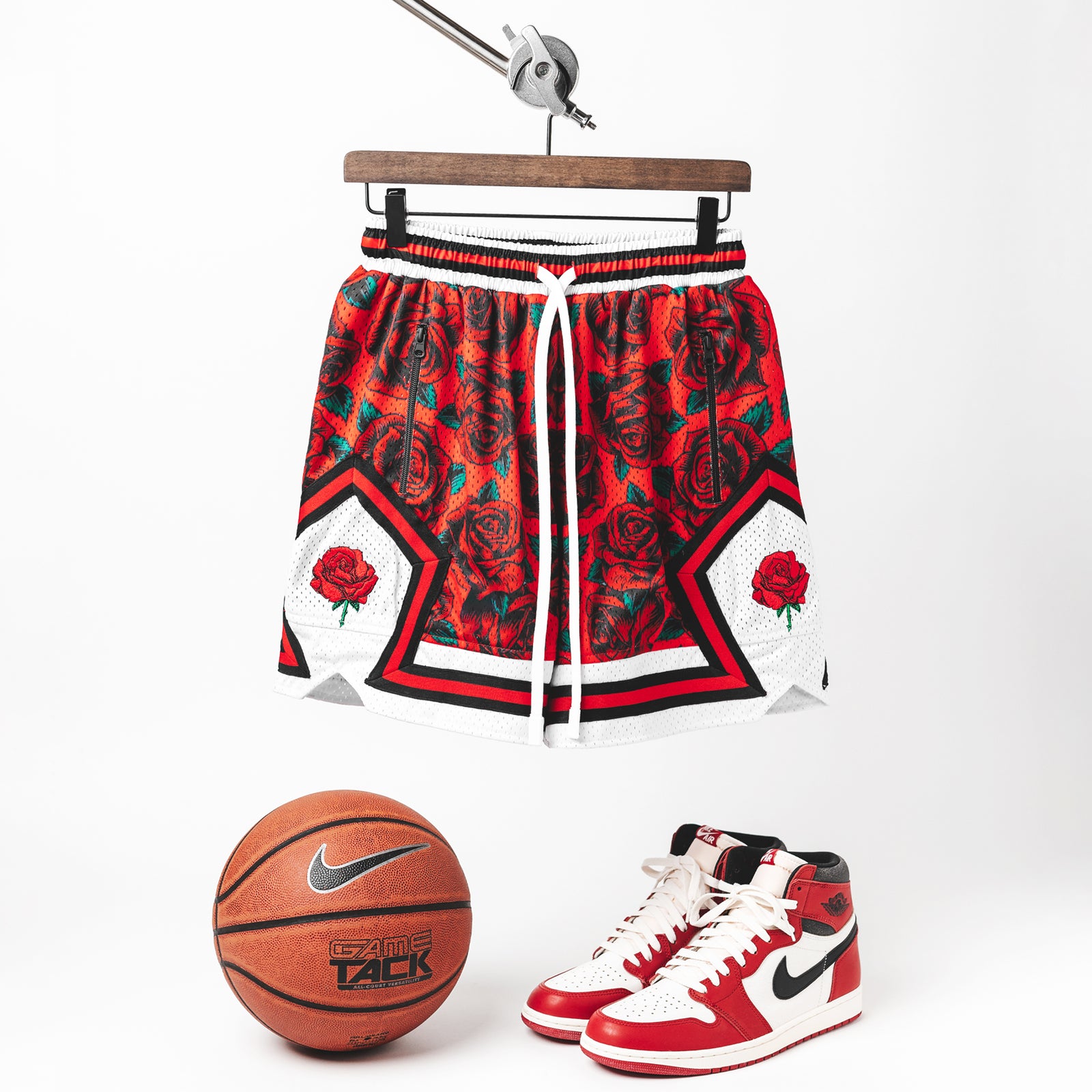"Rose Red" Heavyweight Mesh Shorts