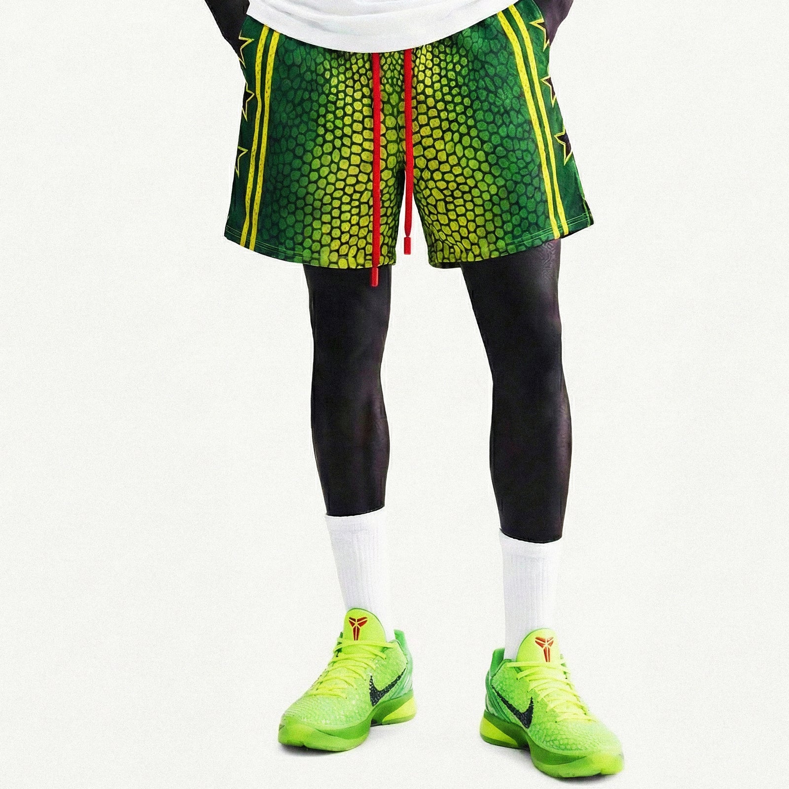 "Snake Green" 5" Mesh Shorts