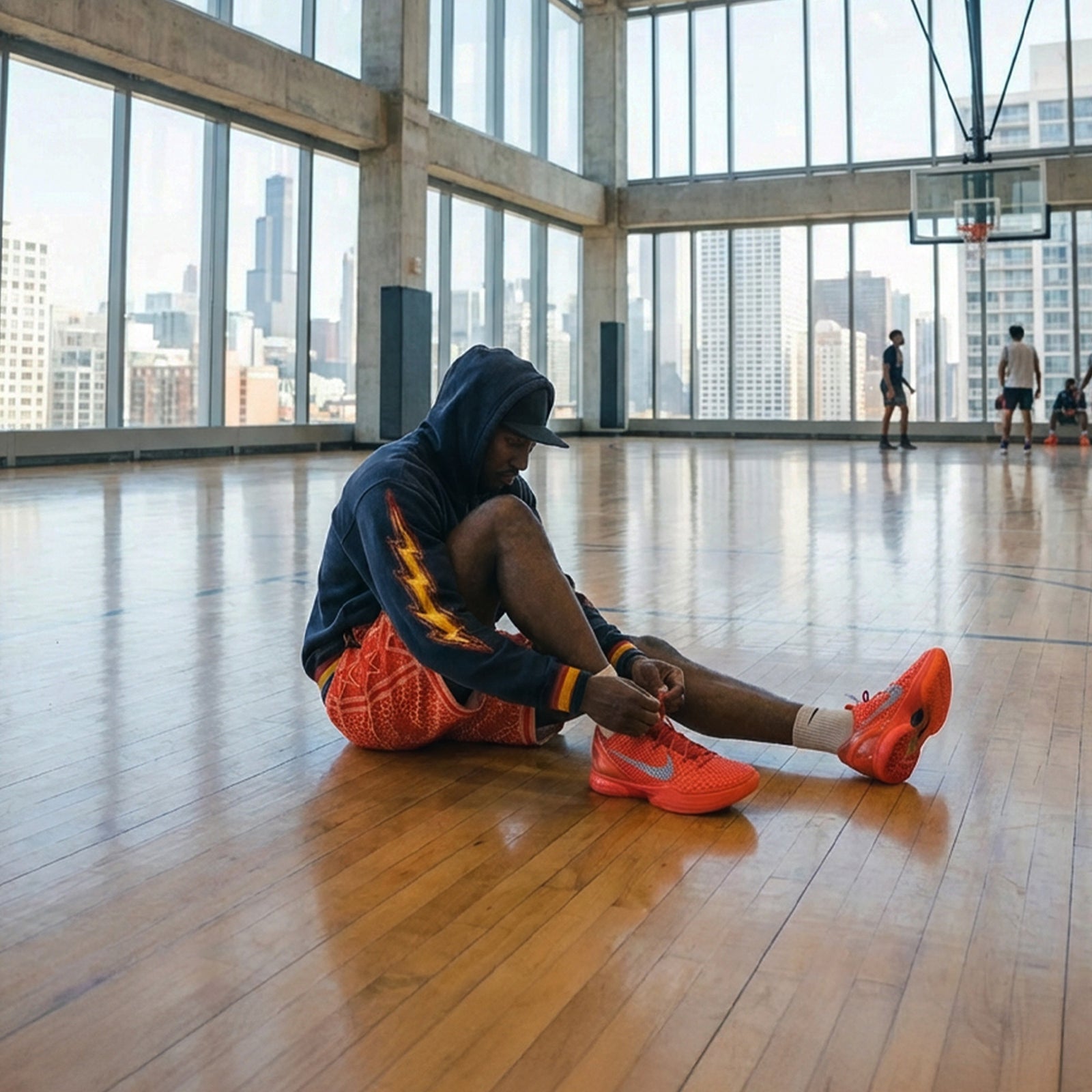 "Snake Orange" Heavyweight Mesh Shorts