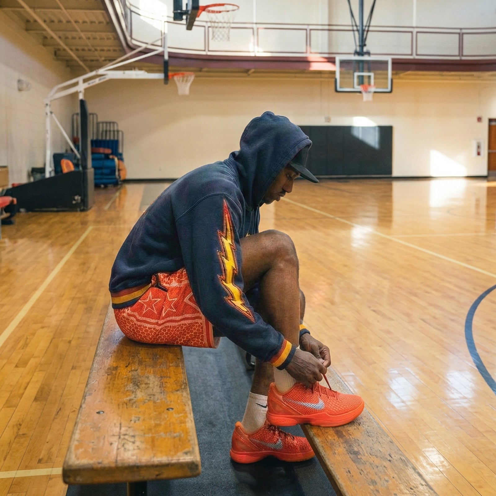 "Snake Orange" Heavyweight Mesh Shorts