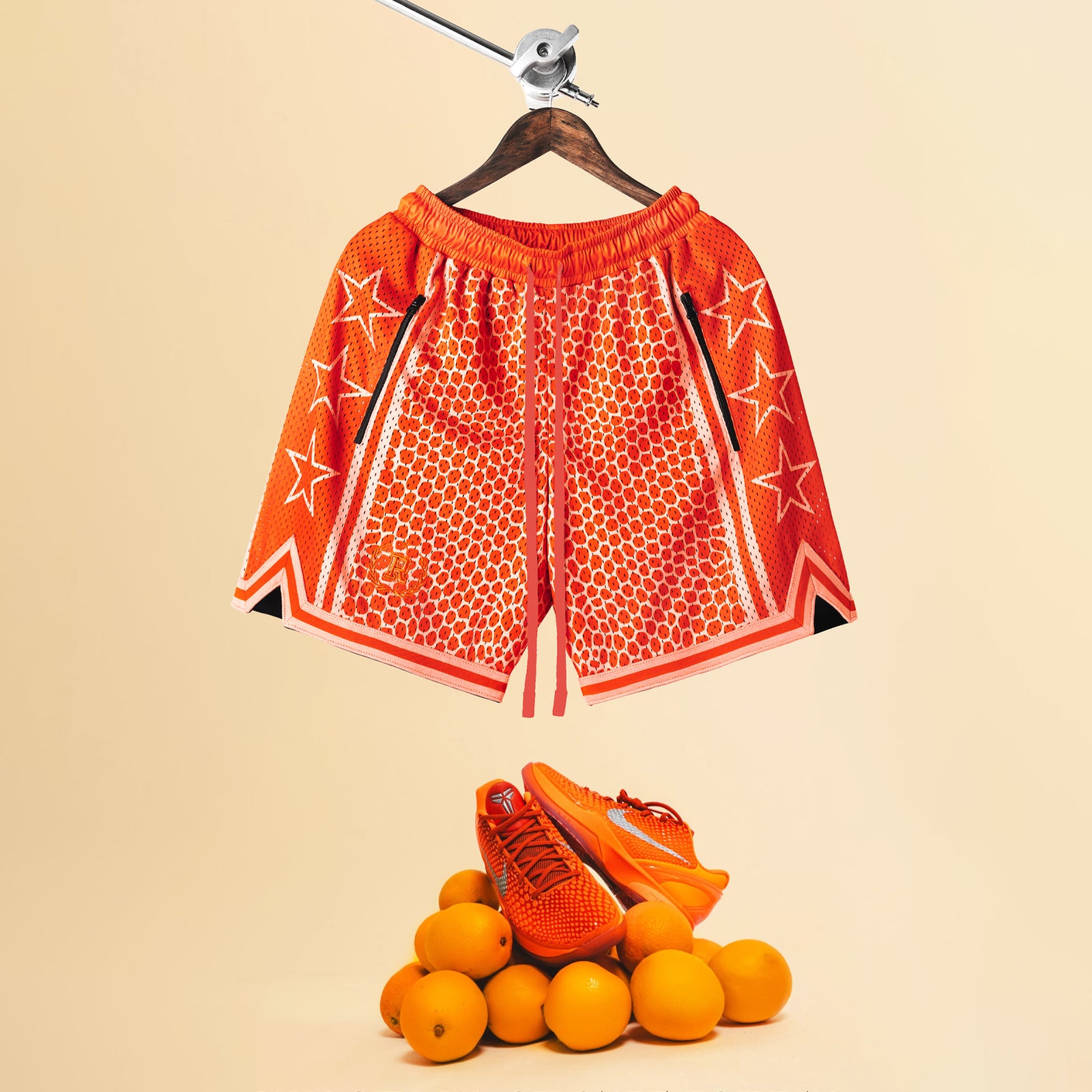 "Snake Orange" Heavyweight Mesh Shorts