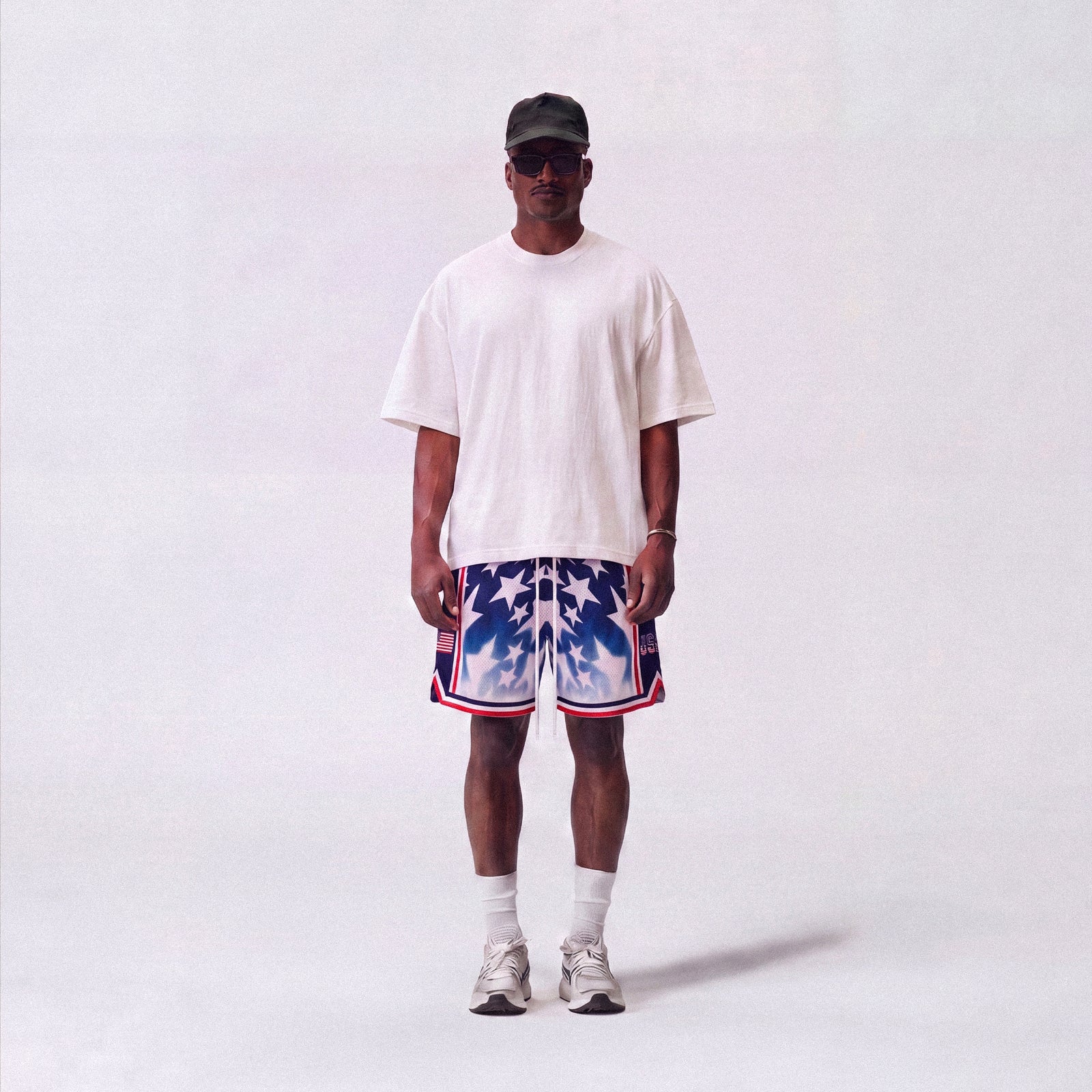 "USA Gradient Stars" Heavyweight Mesh Shorts