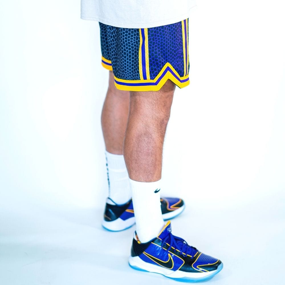 mamba city swingman basketball shorts with black mamba snakeskin pattern
