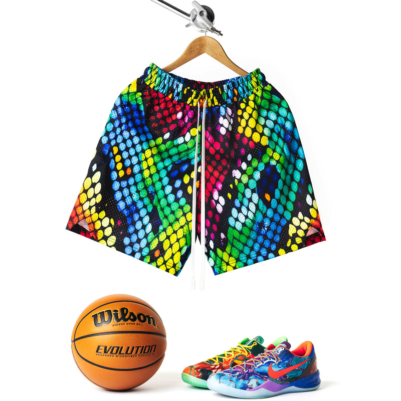 "What The Snakeskin" Sport Mesh Shorts
