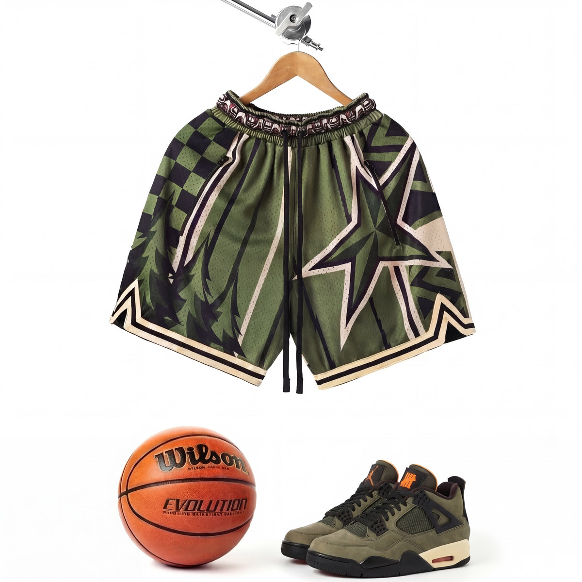 "96 Olive" Heavyweight Mesh Shorts