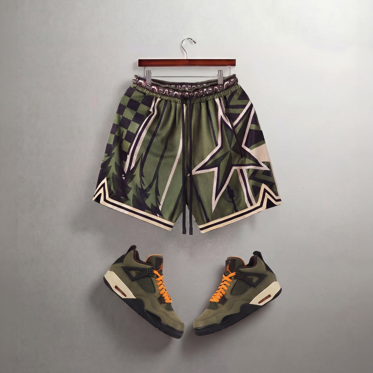 "96 Olive" Heavyweight Mesh Shorts