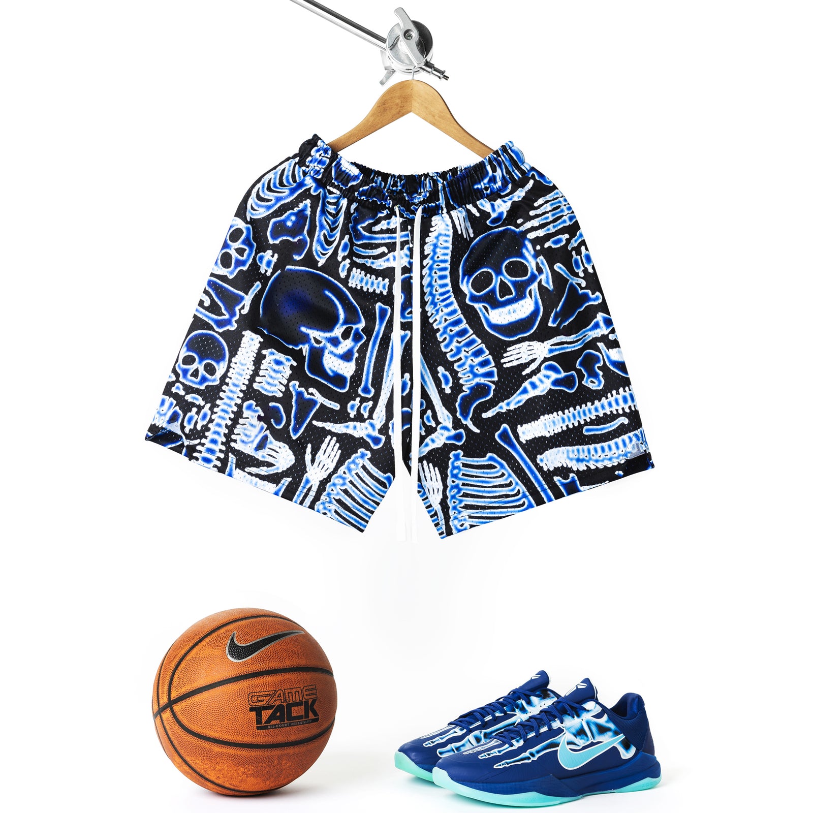 "Skeleton Black" Sport Mesh Shorts [PRE-ORDER]