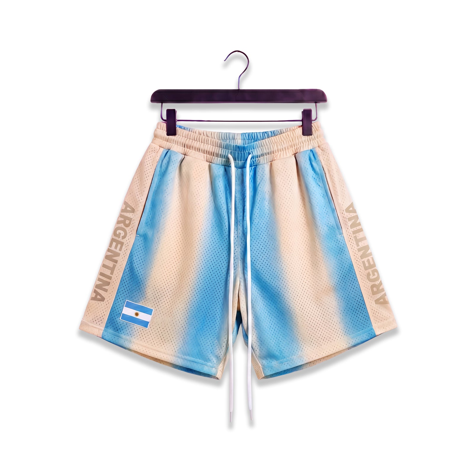 "Argentina Soft Blue" 5" Mesh Shorts
