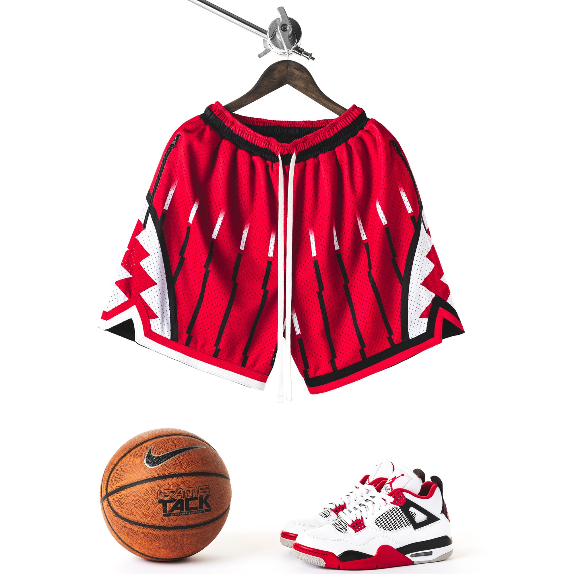 Astro Red Heavyweight Mesh Basketball Shorts - RETTRO
