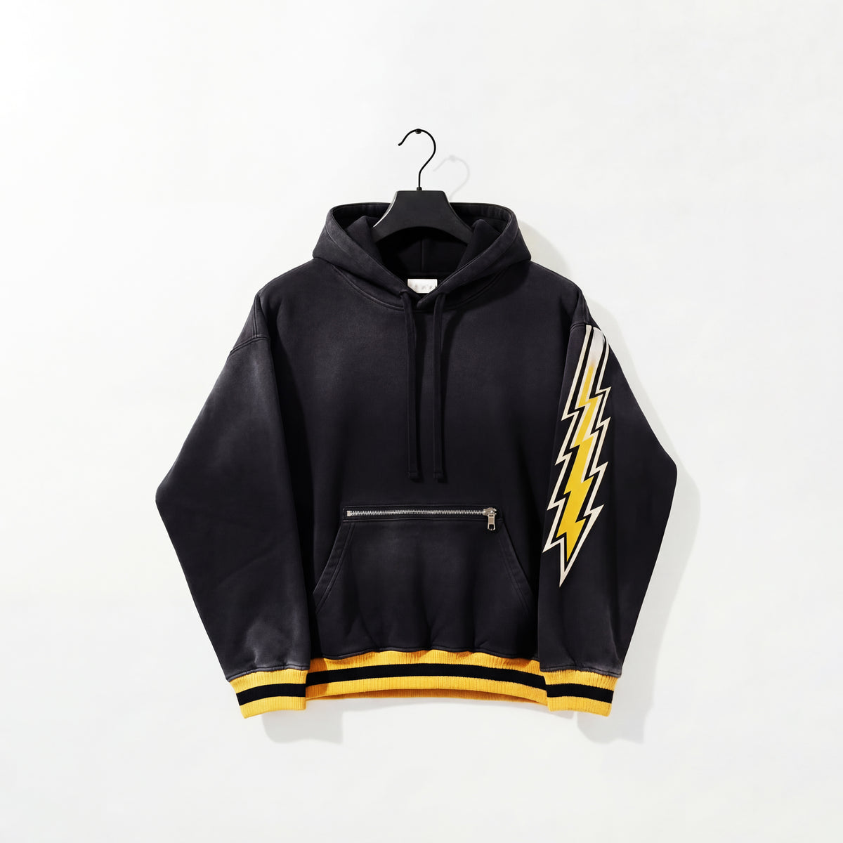 "Black Bolts" Heavyweight Cotton Hoodie
